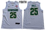Youth Michigan State Spartans NCAA #25 Malik Hall White Authentic Nike Stitched College Basketball Jersey XQ32Y63RJ